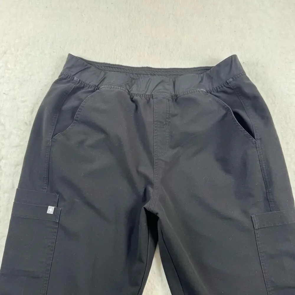 FIGS Pants Mens Size XL Black Technical Collection Cargo Elastic Waist Workwear